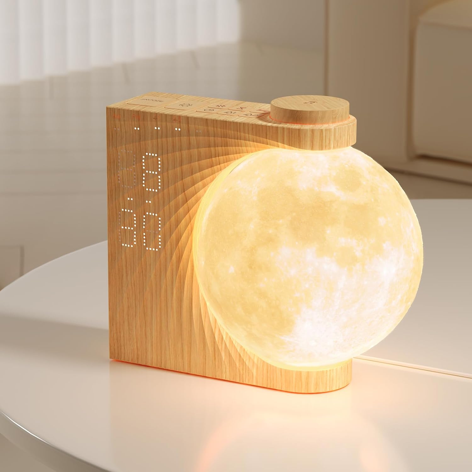 Sunrise Alarm Clocks For Heavy Sleepers,Night Lamp Clocks For Bedrooms With Moon Light,10 Light Effects,30/60/90 Timer,10 Sleep Nature Sounds,15 Ringtones,12 Volume Control With Snooze Function