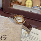 Womens Fashion Small Gold Oval Quartz Watches Vintage Leather Band Waterproof Luxury Casual Ladies Bracelet Wrist Watch Brown Black
