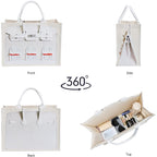 16Oz Sturdy Canvas Tote Bag For Women, Luxury Illusion Print Handbag, Unique Bridesmaid Gift & Work Bag