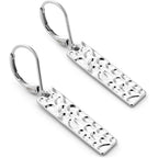 ALEXCRAFT 925 Sterling Silver Dangle Earrings for Women, 14K Gold Plated French Leverback Earrings, Hypoallergenic Lightweight Statement Hammer Square Bar Long Drop Earing for Women Trendy Jewelry