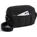 BAGSMART Cross Body Purse, Mini Crossbody Bags for Women Travel Purse, Puffy Shoulder Handbag Wallet with RFID Blocking Slots, Black-small