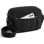 BAGSMART Cross Body Purse, Mini Crossbody Bags for Women Travel Purse, Puffy Shoulder Handbag Wallet with RFID Blocking Slots, Black-small