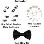 Men'S White Tuxedo Shirt With Wing Collar, French Cuffs & Accessories