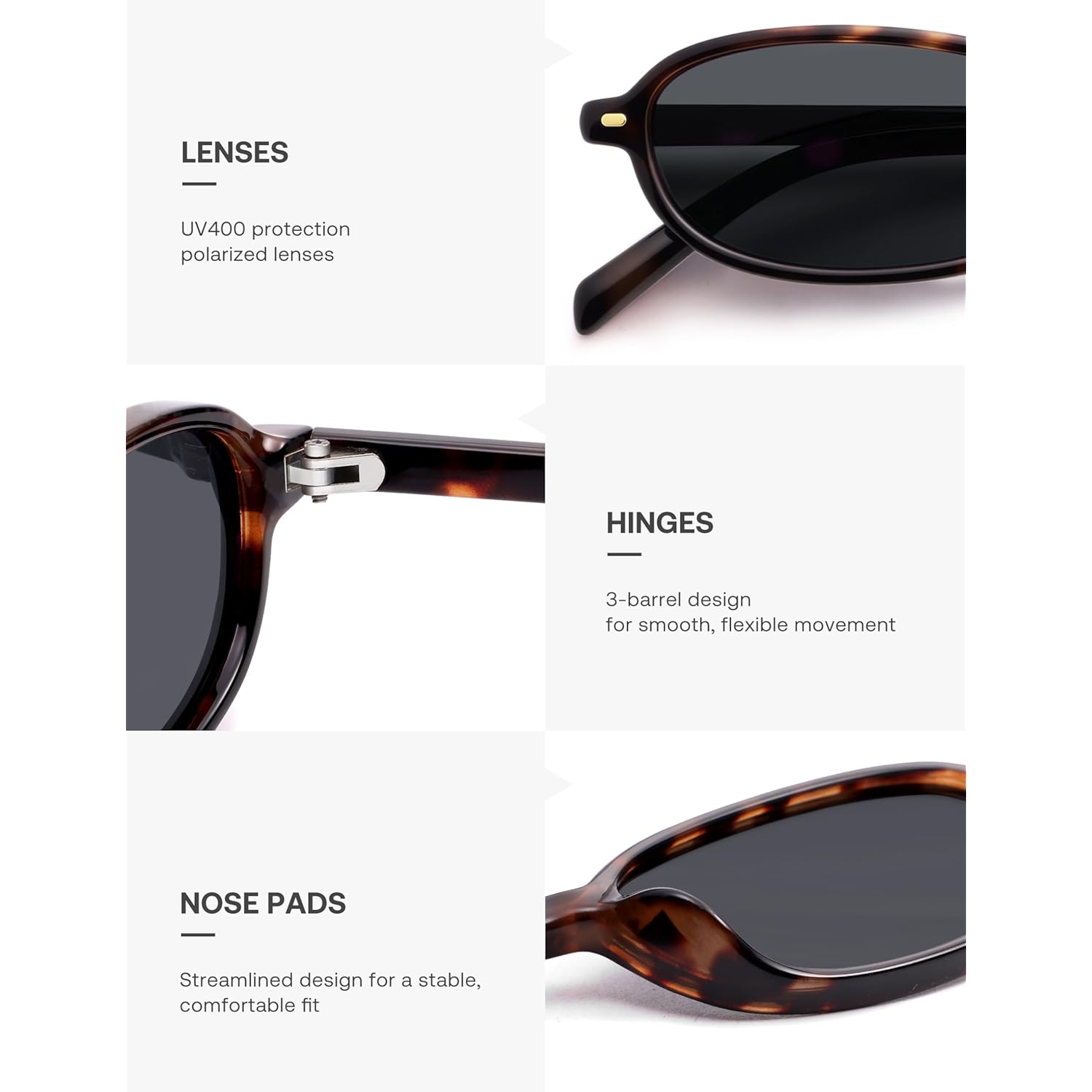 SOJOS Retro Polarized Rectangle Oval Sunglasses for Women Men,Trendy Petite Shades Skinny Rim UV400 Protected SJ2668