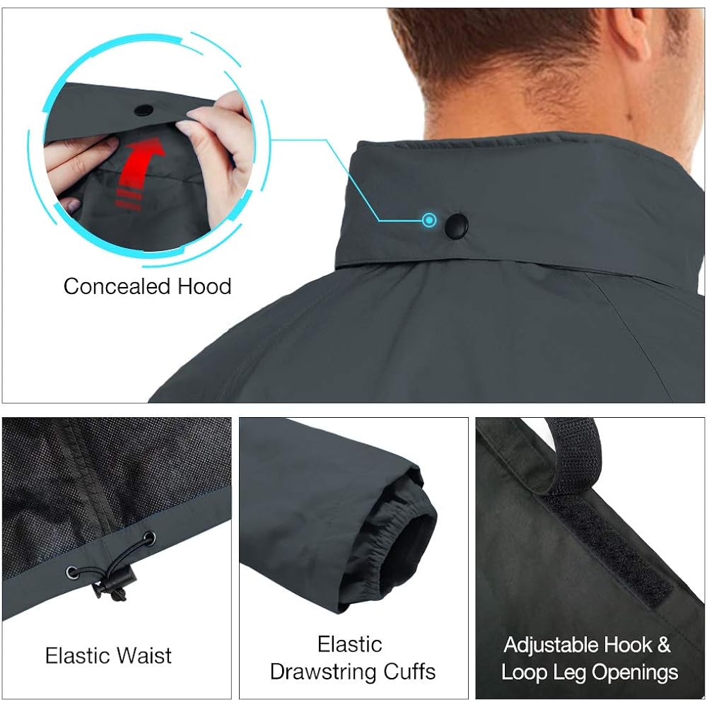 Tidewe Rain Suit, Waterproof Breathable Lightweight 2 Pieces Rainwear
