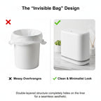 Dog Proof Trash Can With Lid, 3.3 Gallon Slim Bathroom Garbage Bin With Inner Bucket, Fits Standard 4 Gallon Bags, Odor Sealing Diaper Pail For Nursery, Modern White Waste Basket, 6.9" Wide