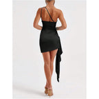 Gorglitter Women'S Sexy Birthday Mini Dresses Asymmetrical Going Out Club Party Vegas Dinner One Shoulder Fringe Dress
