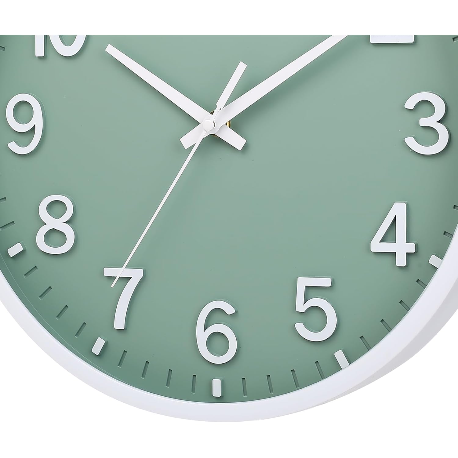 Wall Clocks Battery Operated 8 Inch Modern Wall Clock,Silent Non Ticking Wall Clock For Living Room Bedroom Kitchen Office Classroom Decor (Green White)
