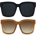 ANDWOOD Oversized Sunglasses for Women Big Large Square Wide Frame Shades Retro Trendy Fashion UV Protection