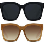 ANDWOOD Oversized Sunglasses for Women Big Large Square Wide Frame Shades Retro Trendy Fashion UV Protection