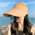 Wide Brim Sun Hat for Women Goggles UV Protection Beach Visor Cap Sports Golf Hiking