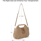 Richeart Clutch Purses For Women - Summer Beach Crossbody Bag With Adjustable Strap - Boho Shoulder Handwoven Straw Purse