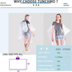 Disposable Rain Ponchos 6 Pack For Adults/Kids/Family Set-50% Thicker Emergency Ponchos