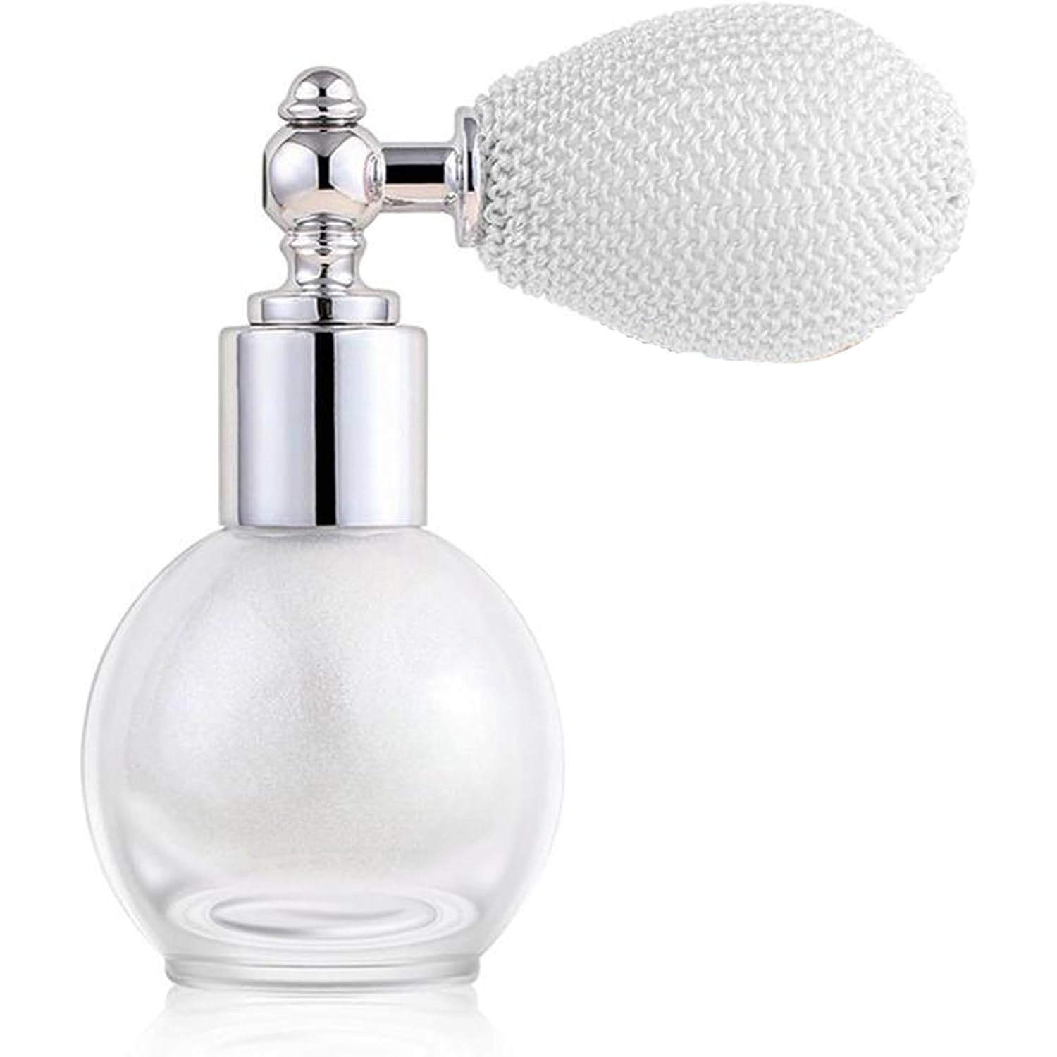Pearl White Highlighter Spray for Face and Body, Rich Color Loose Shimmer Powder Long Lasting Sparkly Spray High Gloss Makeup for Women Rave Festival Prom Stage Wedding Party, #1