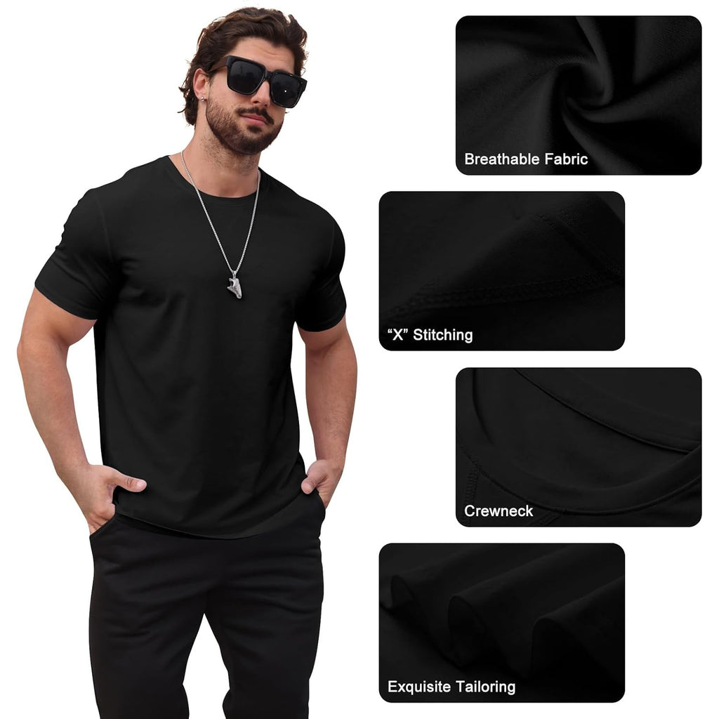 Mens T Shirts Casual Hipster Hip Hop Longline Crewneck Tee Shirts