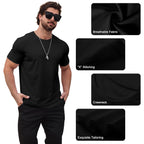 Mens T Shirts Casual Hipster Hip Hop Longline Crewneck Tee Shirts