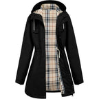 Womens Rain Jacket For Heavy Rain Waterproof Long Hooded Raincoats Outdoor Lined Raincoat S-Xxl