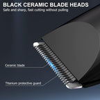 OLOV Electric Body Hair Trimmer - Groin Trimmer for Men - Bikini Trimmer Women - Wet/Dry Shaver Groomer, Replaceable Ceramic Blade Heads, USB Recharge Dock, Waterproof Hygiene Razor,Black