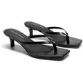 Dream Pairs Kitten Heels For Women Flip Flop Low Heels Square Open Toe Sandals Thong 1.97 Inch Heeled Sandals For Summer Vacation