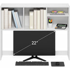 Furinno Classic Desk Shelf, 4-Shelf Desktop Hutch, Book Shelf, Desk Organzier, For Office Supplies, Office Desk Accessories, White
