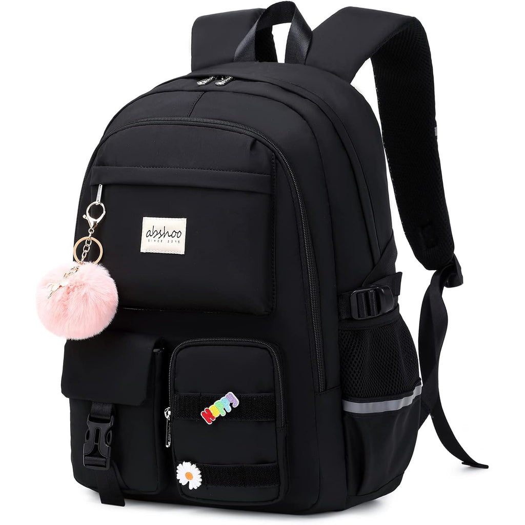 Abshoo Big Student Laptop Backpack For College Women Middle High School Teen Girls Bookbag Travel Daypack (Black) | For College