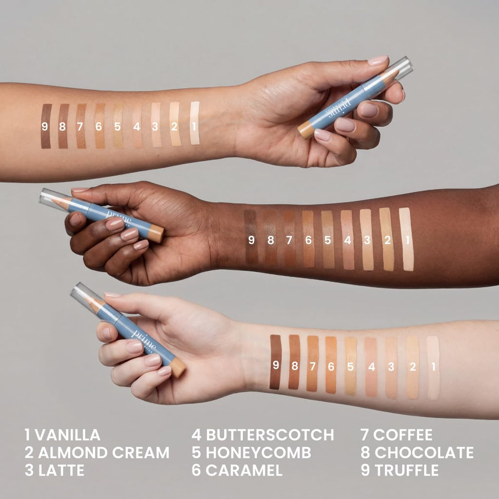 Prime Prometics Perfecting Concealer Pencil for Mature Women – Covers Dark Circles, Age Spots & Redness – Medium-to-High Coverage – 12-Hour Waterproof Wear – Self-Setting & Crease-Free (Almond Cream)