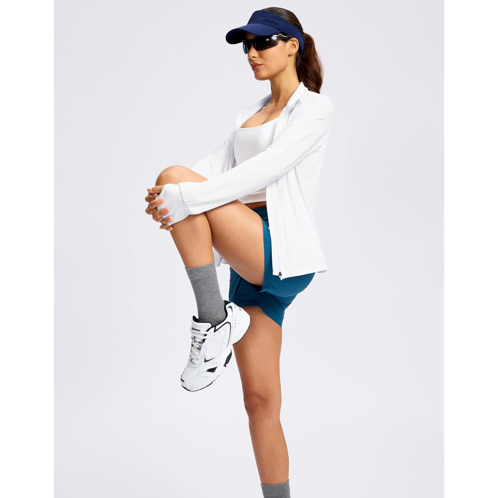 G Gradual Women'S Lightweight Athletic Jacket Sun Protection Upf 50+ Zip Up 4 Pockets Long Sleeve Shirts Workout Running