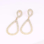 Rhinestone Teardrop Dangle Earrings Sparkly Wedding Jewelry