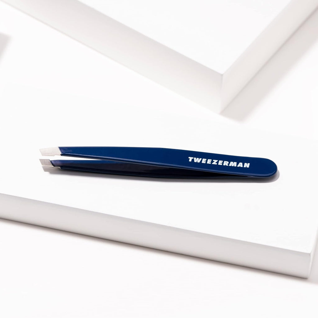 Tweezerman Exclusive Evening Blue Slant Tweezer - Hair Removal Tweezers, Stainless Steel
