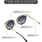 Polarized Sunglasses Womens Elegant UV400 Protection Black Classic Metal Style Ultralight Shades For Driving Polarized Gradient Gray & Amber Frame