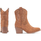 Cowboy Boots For Women Ankle Cowgirl Booties Wide Mid Calf Pointed Toe Western Boots Short Chunky Classic Booties