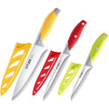 Vituer Chef Knife, 3Pcs Kitchen Knife, Multicolor Stainless Steel Sharp Chef Knife Set (3Pack, Yellow, Red, Green)