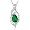 FANCIME Birthstone Necklace for Women Teardrop Necklace S925 Sterling Silver Infinity Love Birthday Gifts for Mom Women Girls, 16"+2" Inches
