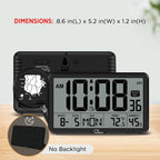 Auto Set Digital Wall Clock Battery Operated, Desk Clocks With Temperature, Humidity And Date, Large Display Digital Calendar Alarm Clock For Elderly, Bedroom, Office, 8 Time Zone, Auto Dst.