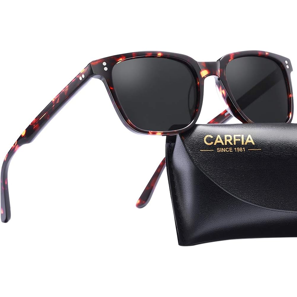 CARFIA Polarized Sunglasses for Women: Acetate, Small/Medium Size, UV400 Anti Glare CA5354