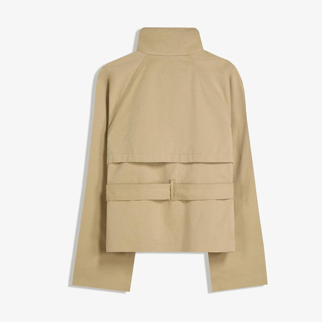 Women'S Cropped Trench Coat Double Breasted Short Jacket High Collar Fall Winter Coats Trendy Outfit With Belt