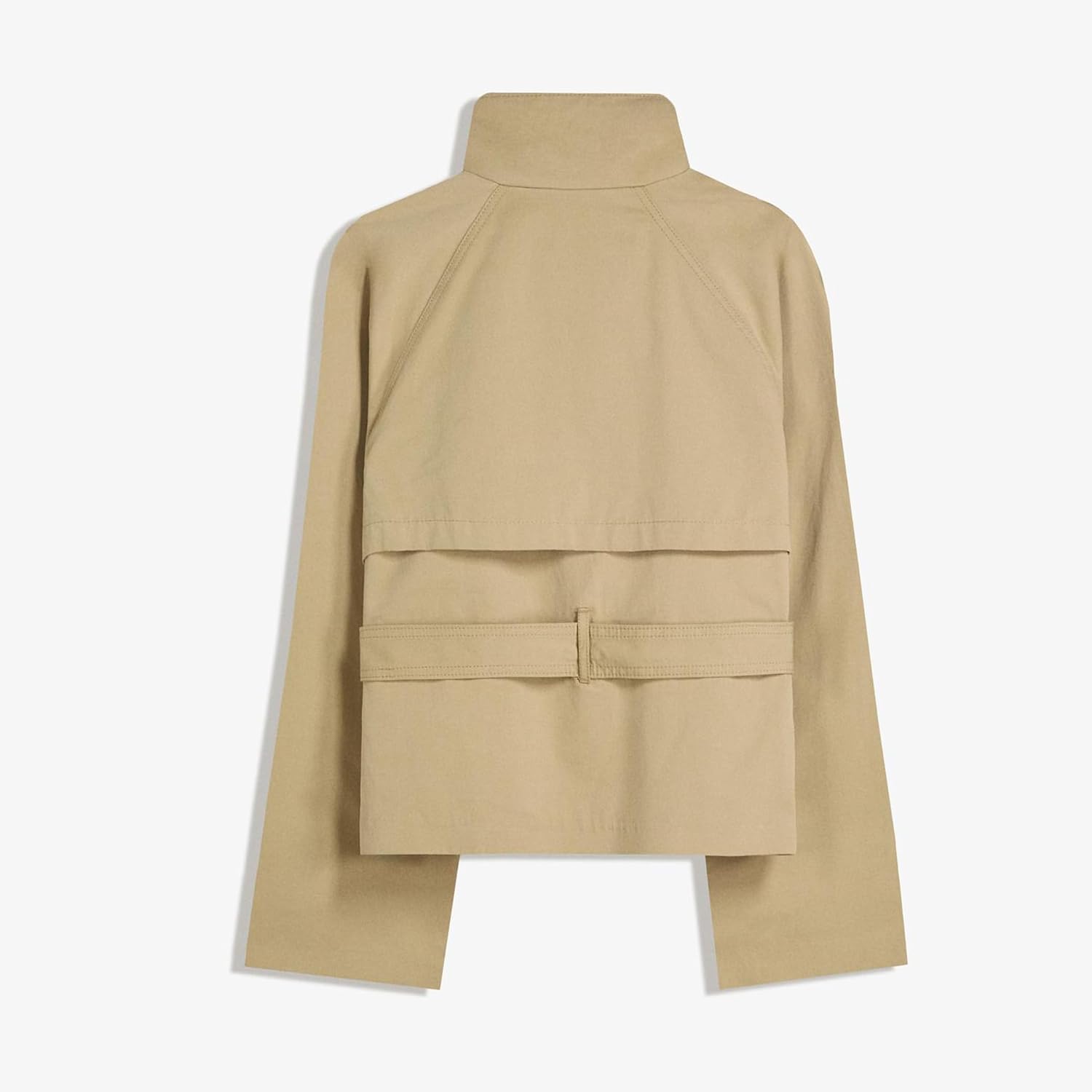 Women'S Cropped Trench Coat Double Breasted Short Jacket High Collar Fall Winter Coats Trendy Outfit With Belt