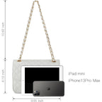 Gm Likkie Quilted Shoulder Bag For Women, Medium Flap Crossbody Handbag With Chain Strap, Soft Vegan Leather Clutch Purse