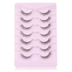 Natural Lashes Wispy Lashes Natural Look False Eyelashes Soft Fluffy Fake Eyelashes 7 Pairs D1 Natural (6-13Mm)