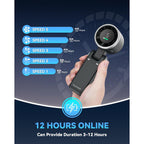 Playhot Portable Handheld Turbo Fan, 5 Gear Wind, Usb-C Rechargeable Fan, Up To 12 Working Hours, 3 In 1 Hand Fans With Air Turbo Tech Cooling Fan For Outdoor Activities, Travel, Beach (Black)