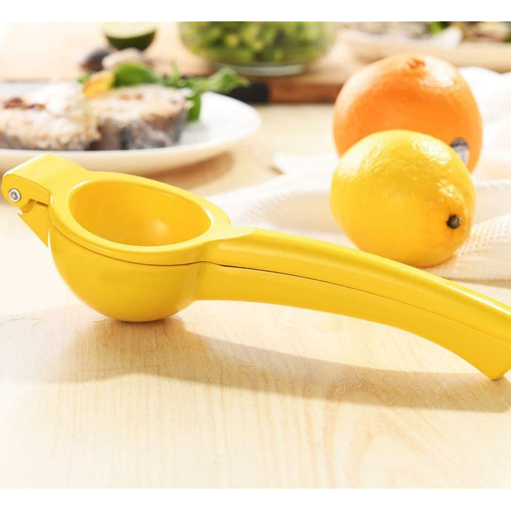Y-Me Manual Juicer Citrus Lemon Squeezer, Fruit Juicer Lime Press Metal, Professional Hand Juicer Kitchen Tool(Yellow）