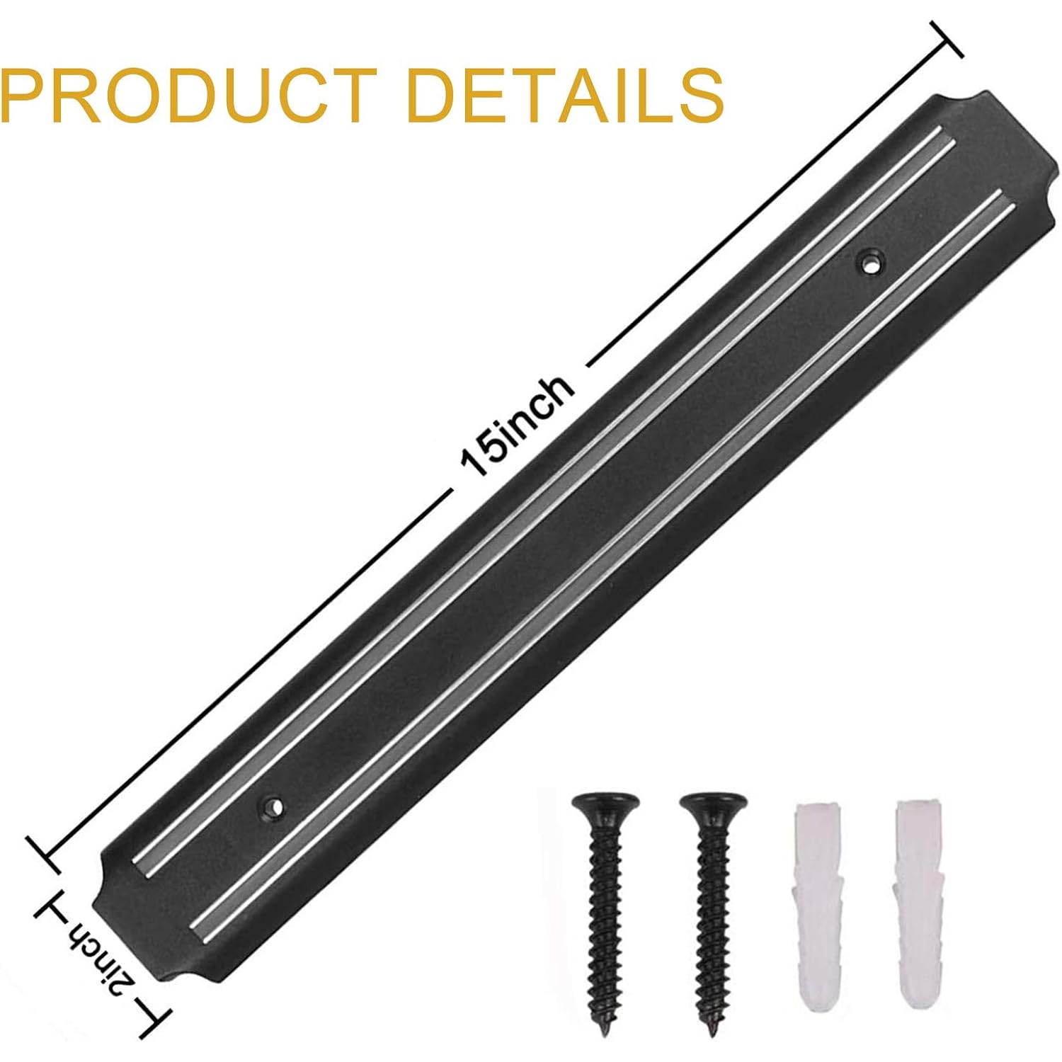 Magnetic Knife Strips(15 Inch X Set Of 2) Magnetic Knife Storage Strip, Knife Holder, Knife Rack, Knife Strip, Kitchen Utensil Holder, Tool Holder, Multipurpose Magnetic Knife Rack