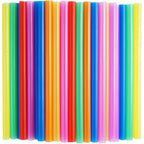 100 Pcs Jumbo Smoothie Straws,Colorful Disposable Wide-Mouthed Large Straw.