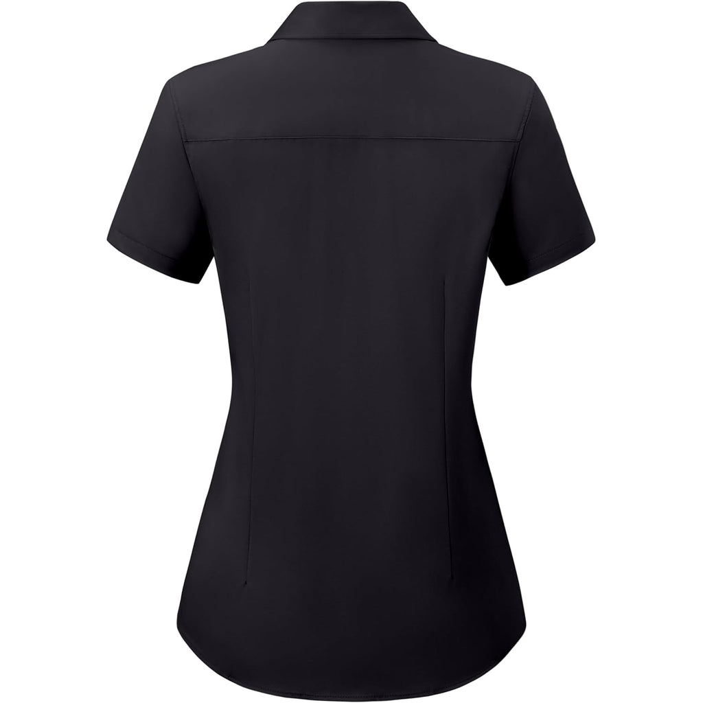 Button Down Shirts for Women Short Sleeve Dress Shirt Stretch Wrinkle Free Business Casual Office Blouse Work Tops