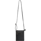 DELUXITY Crossbody Purse Bag Shoulder Bag Multi Pocket Zipper Purse | Black