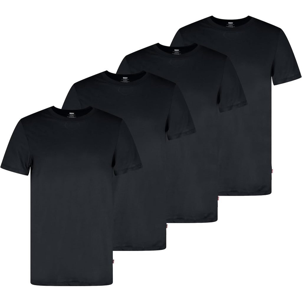 Levi'S Men'S 4-Pack Basic Crew Neck T-Shirt, Soft Cotton, Tag-Free, Breathable Comfort