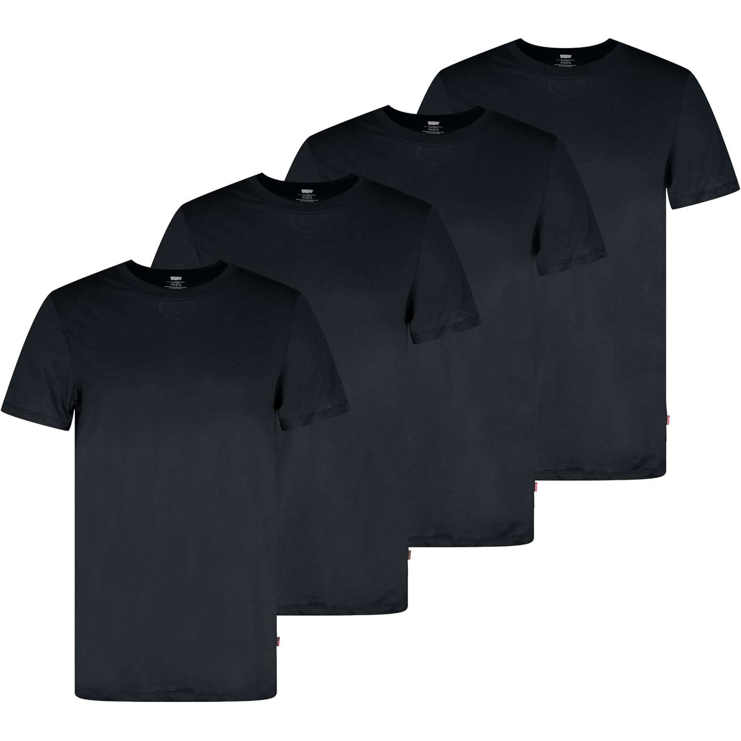 Levi'S Men'S 4-Pack Basic Crew Neck T-Shirt, Soft Cotton, Tag-Free, Breathable Comfort