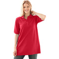Woman Within Plus Size Elbow-Sleeve Polo Tunic