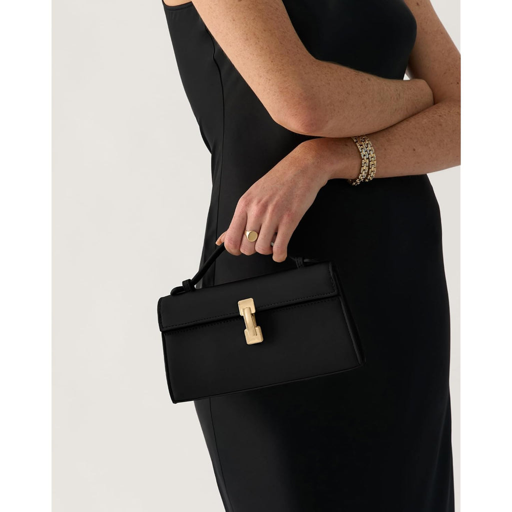 Clutch Purses for Women - Small Purse Top Handle - Evening Bag - Adjustable Crossbody Handbag - Trendy PU Leather