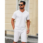 Coofandy Mens V Neck T Shirts 100% Cotton Tee Shirt Plain Short Sleeve Casual Shirts